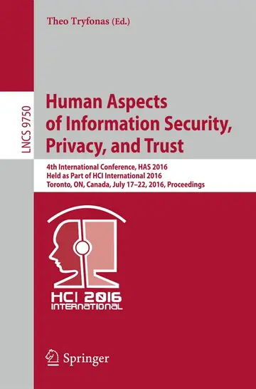 Cover of Human Aspects of Information Security, Privacy, and Trust