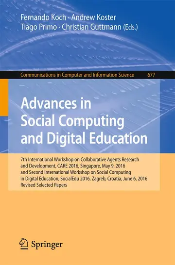 Cover of Advances in Social Computing and Digital Education