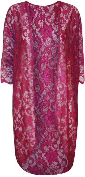Cover of New Womens Ladies Plus Size Floral Lace 3/4 Sleeve Open Long Cardigans Top 14-28
