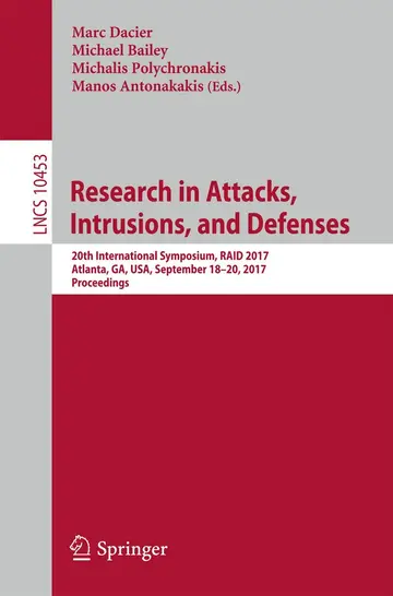 Cover of Research in Attacks, Intrusions, and Defenses