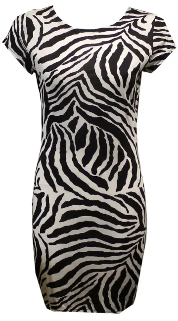 Cover of New Womens Ladies Cap Short Sleeve Printed Bodycon Stretch Mini Dress Tops 8-22