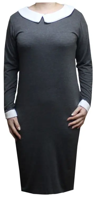 Cover of New Womens Ladies Plussize Bodycon Long Sleeve Plain Peter Pan Collar Midi Dress'