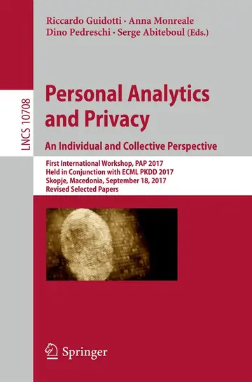 Cover of Personal Analytics and Privacy. an Individual and Collective Perspective