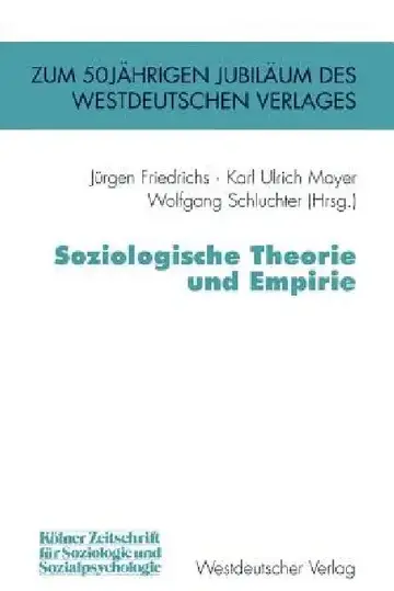 Cover of Soziologische Theorie Und Empirie