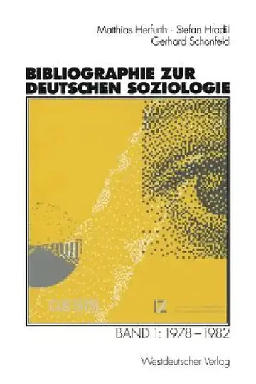 Cover of Bibliographie Zur Deutschen Soziologie