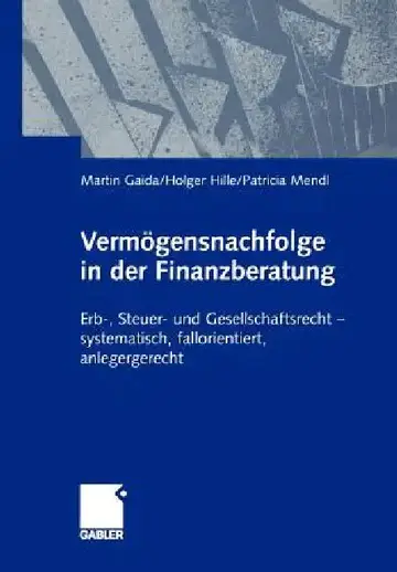 Cover of Vermögensnachfolge in Der Finanzberatung