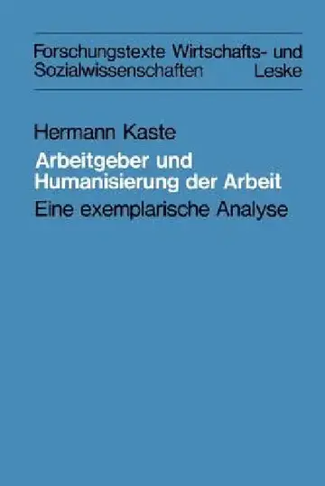 Cover of Arbeitgeber Und Humanisierung Der Arbeit