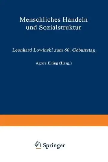 Cover of Menschliches Handeln Und Sozialstruktur