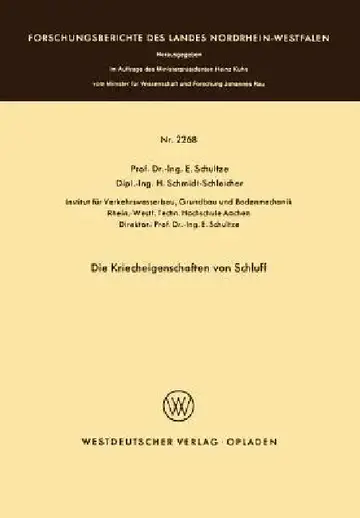 Cover of Die Kriecheigenschaften Von Schluff