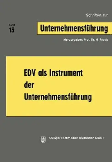 Cover of EDV ALS Instrument Der Unternehmensführung
