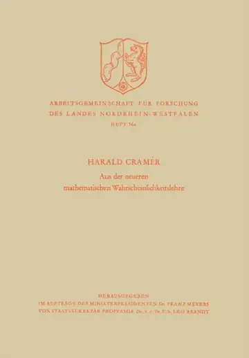 Cover of Aus der neueren mathematischen Wahrscheinlichkeitslehre