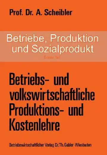 Cover of Betriebe, Produktion Und Sozialprodukt