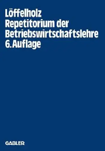 Cover of Repetitorium Der Betriebswirtschaftslehre