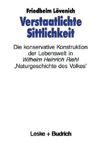 Cover of Verstaatlichte Sittlichkeit