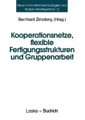 Cover of Kooperationsnetze, Flexible Fertigungsstrukturen Und Gruppenarbeit