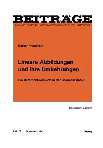 Cover of Lineare Abbildungen und ihre Umkehrungen