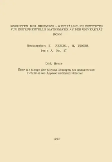 Cover of Über die Menge der Minimallösungen bei linearen und nichtlinearen Approximationsproblemen