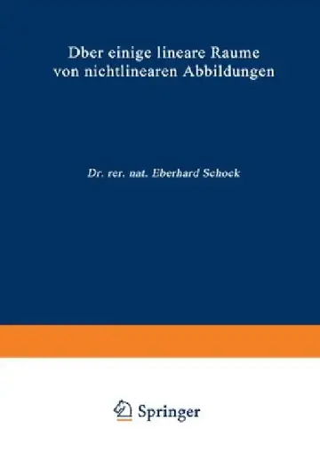 Cover of Über einige lineare Räume von nichtlinearen Abbildungen