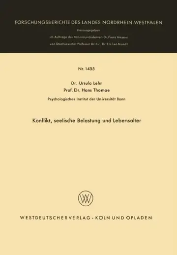 Cover of Konflikt, Seelische Belastung Und Lebensalter