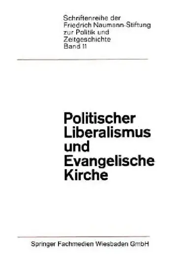 Cover of Politischer Liberalismus Und Evangelische Kirche