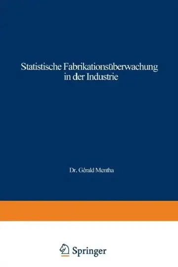 Cover of Statistische Fabrikationsüberwachung in Der Industrie