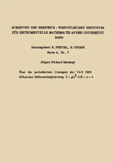 Cover of Über Die Periodischen Lösungen Der Van Der Polschen Differentialgleichung X.. + µ(X2 -1) X. + X = 0