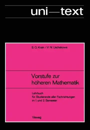 Cover of Vorstufe Zur Höheren Mathematik