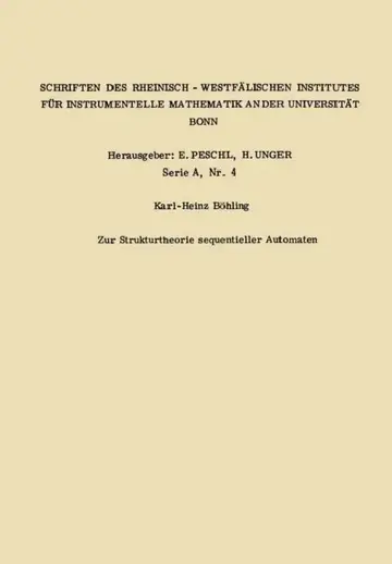 Cover of Zur Strukturtheorie Sequentieller Automaten