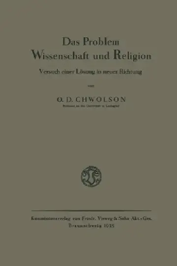 Cover of Das Problem Wissenschaft und Religion