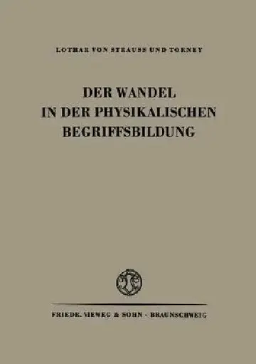 Cover of Der Wandel in Der Physikalischen Begriffsbildung