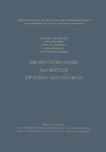 Cover of Die Deutsche Hanse ALS Mittler Zwischen Ost Und West