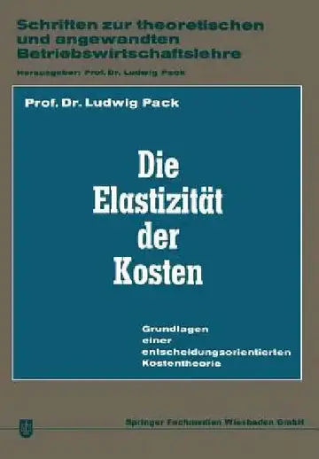 Cover of Die Elastizität Der Kosten