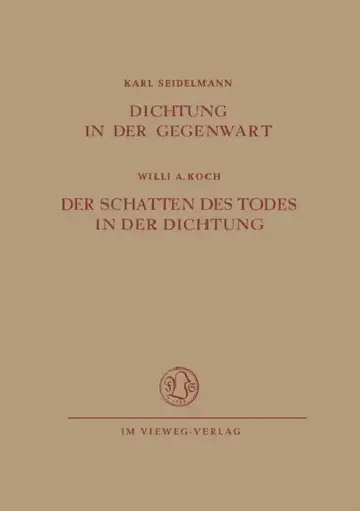 Cover of Dichtung in Der Gegenwart. Der Schatten Des Todes in Der Dichtung
