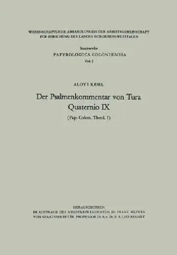 Cover of Der Psalmenkommentar Von Tura