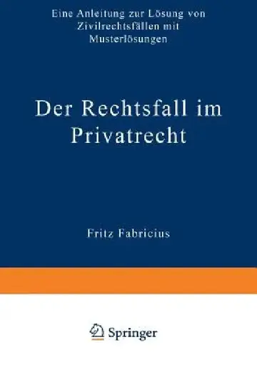Cover of Der Rechtsfall Im Privatrecht