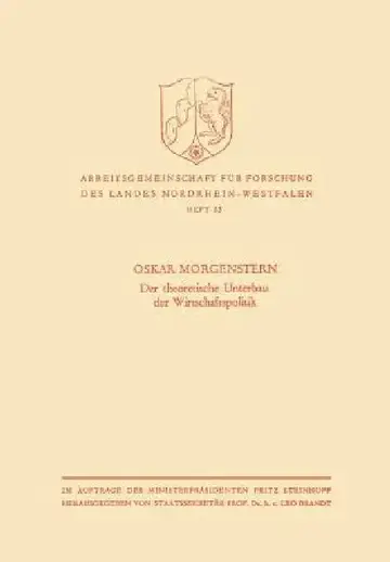 Cover of Der Theoretische Unterbau Der Wirtschaftspolitik