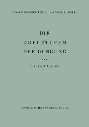 Cover of Die Drei Stufen Der Düngung