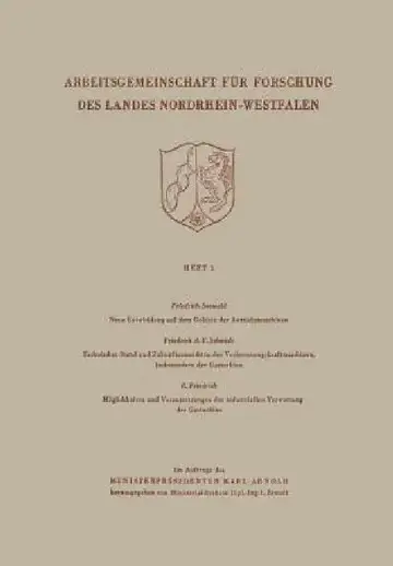 Cover of Arbeitsgemeinschaft Für Forschung Des Landes Nordrhein-Wesfalen