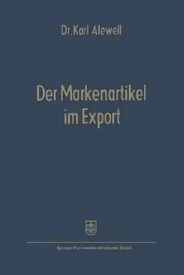 Cover of Der Markenartikel Im Export