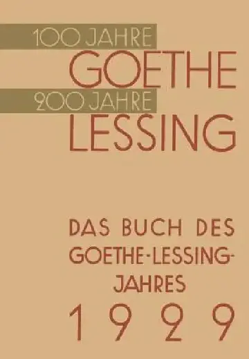 Cover of Das Buch Des Goethe-Lessing-Jahres 1929