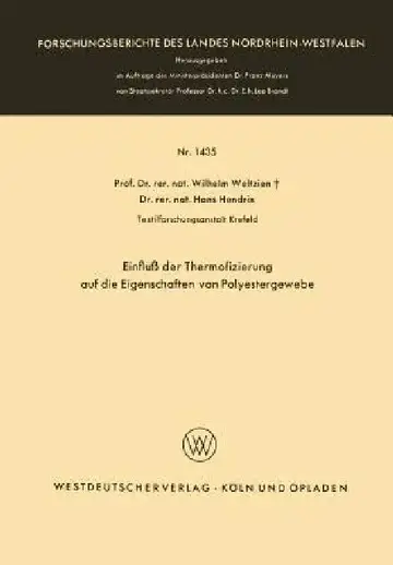 Cover of Einfluß Der Thermofizierung Auf Die Eigenschaften Von Polyestergewebe
