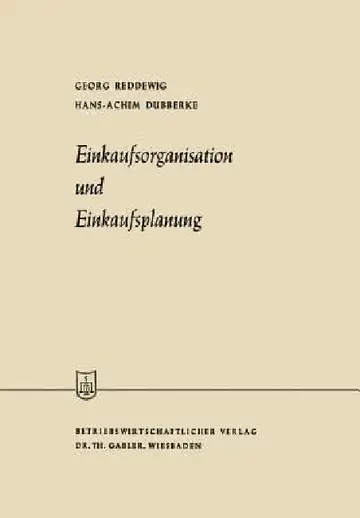 Cover of Einkaufsorganisation Und Einkaufsplanung
