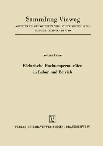 Cover of Elektrische Hochtemperaturöfen in Labor Und Betrieb