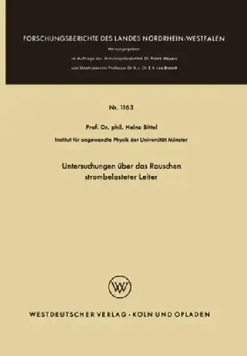 Cover of Untersuchungen über das Rauschen strombelasteter Leiter