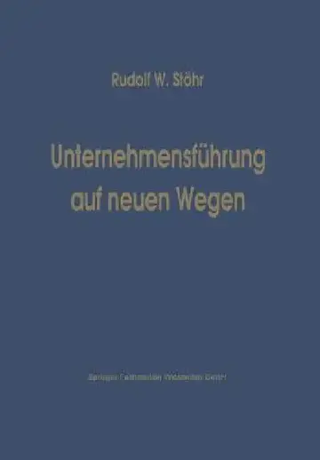 Cover of Unternehmensführung Auf Neuen Wegen
