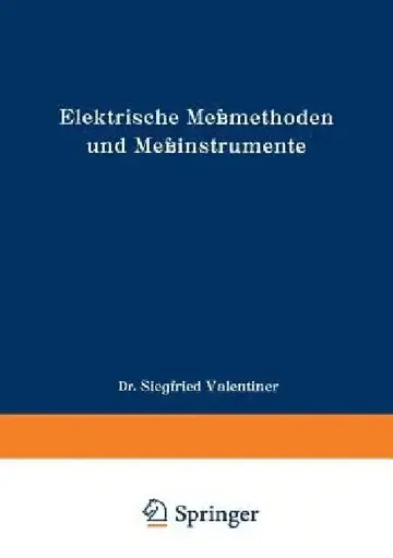 Cover of Elektrische Meßmethoden Und Meßinstrumente