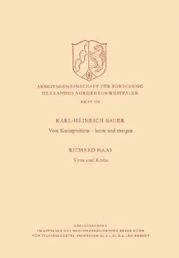 Cover of Vom Krebsproblem -- Heute Und Morgen. Virus Und Krebs