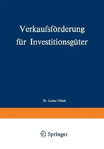 Cover of Verkaufsförderung Für Investitionsgüter
