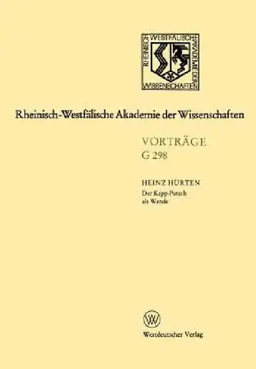 Cover of Der Kapp-Putsch ALS Wende