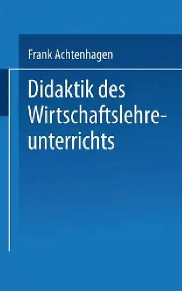 Cover of Didaktik Des Wirtschaftslehreunterrichts